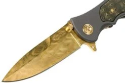Böker Leopard-Damascus III Gold 110227DAM Limited Edition Pocket Knife -Cheap Nippon Knife Store BO110227DAM 03 boker