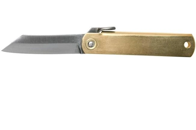 Higonokami Pocket Knife 5 Cm HIGO75RS, SK-carbon Steel, Messing 1 Higonokami Pocket Knife 5 Cm HIGO75RS, SK-carbon Steel, Messing