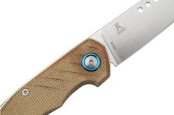 MKM Root RT-NC Satin Natural Canvas Micarta Pocket Knife, Jens Anso Design -Cheap Nippon Knife Store MMK RT NC 05 mkm
