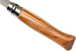 Opinel Pocket Knife No. 8 Luxury Range With Leather Sheath, Olive Wood -Cheap Nippon Knife Store OP001004 05 opinel v201903