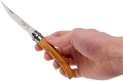 Opinel Pocket Knife No. 8 Slim Line, Stainless Steel, Olive Wood -Cheap Nippon Knife Store OP001144 07 opinel op001144 07