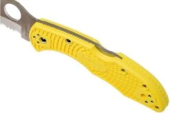 Spyderco Tasman Salt 2 C106SYL2 Pocket Knife, Yellow -Cheap Nippon Knife Store SPC106SYL2 07 spyderco spc106syl2 07