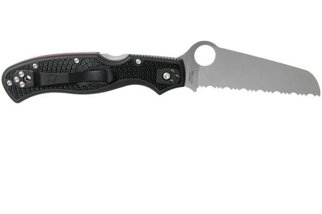 Spyderco Rescue 3 Thin Red Line C14FSBKRD3 Serrated Rescue Knife 2 Spyderco Rescue 3 Thin Red Line C14FSBKRD3 Serrated Rescue Knife - Image 2