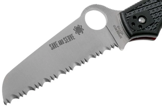 Spyderco Rescue 3 Thin Red Line C14FSBKRD3 Serrated Rescue Knife 3 Spyderco Rescue 3 Thin Red Line C14FSBKRD3 Serrated Rescue Knife - Image 3